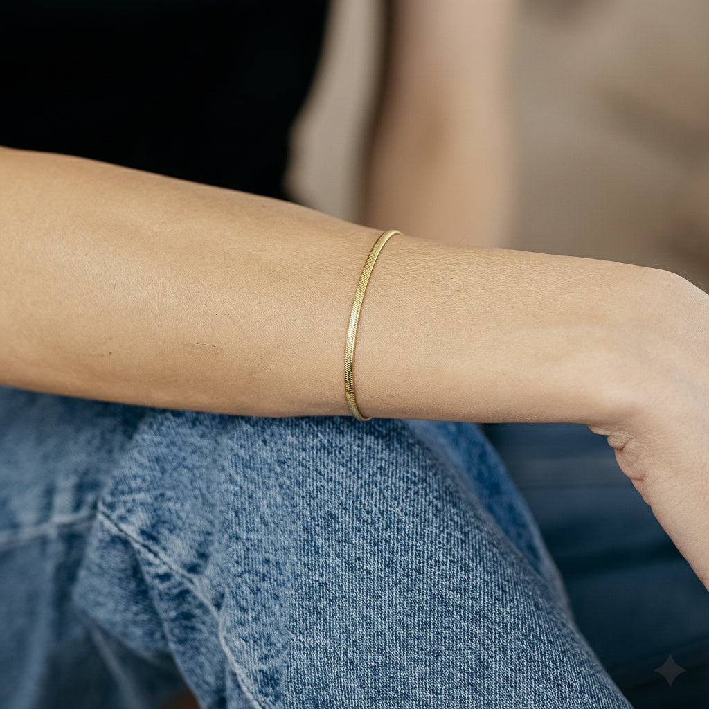 Marie צמיד נחש ציפוי זהב