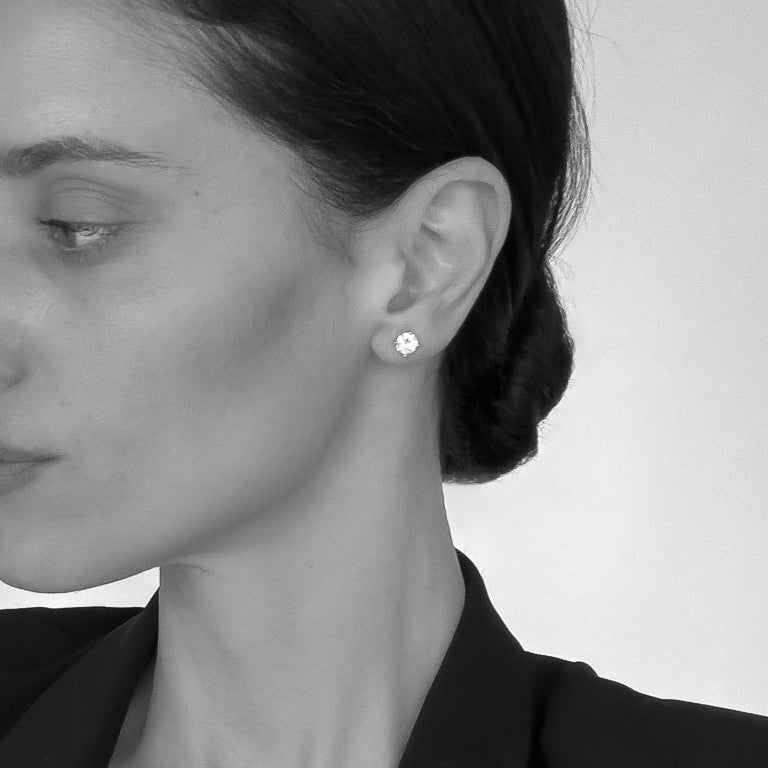 Elisabeth עגילי סוליטר כסף