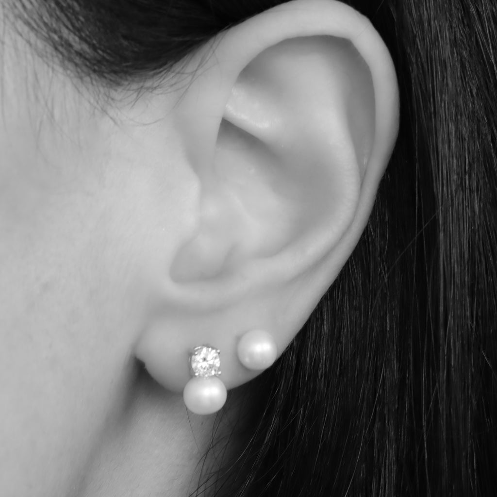 Violett עגילי פנינה ציפוי זהב