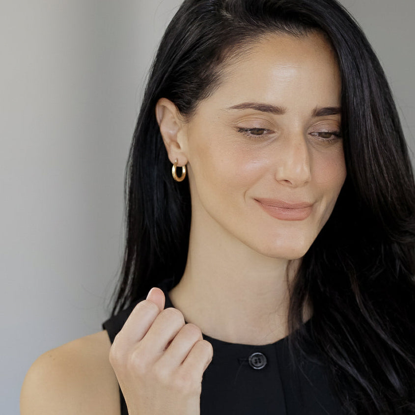 Sophia עגילי חישוק ציפוי זהב