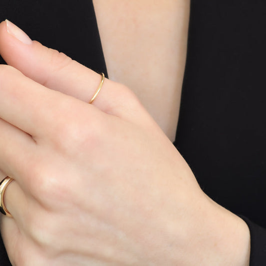 Anne טבעת ציפוי זהב דקה