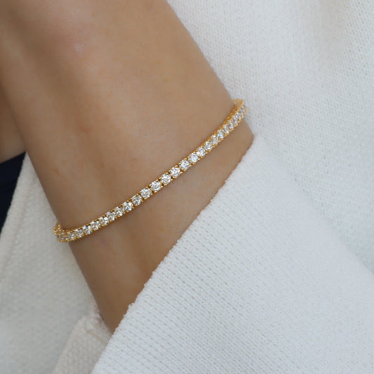 Charlotte צמיד טניס ציפוי זהב