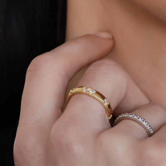 Francesca טבעת ציפוי זהב