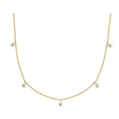 Claire שרשרת אבני מוסונייט ציפוי זהב