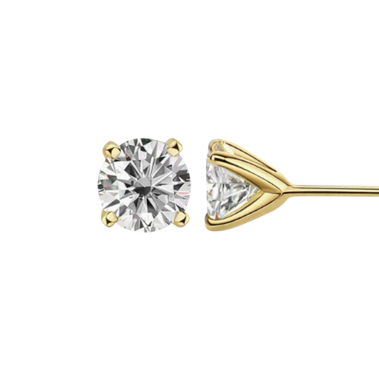 Elisabeth עגילי סוליטר ציפוי זהב