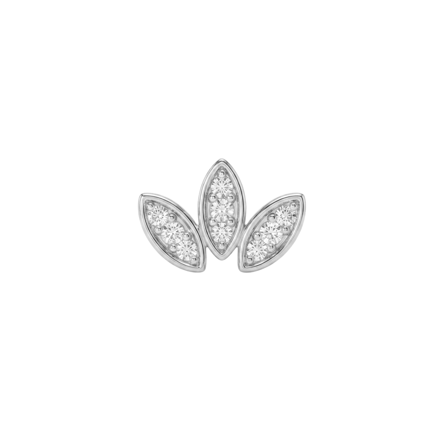 Tiara leaves- עגיל מוסונייט כסף