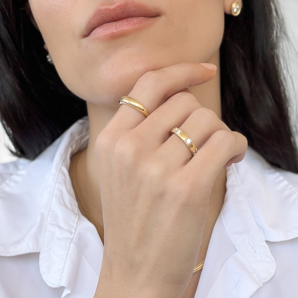 Francesca טבעת ציפוי זהב