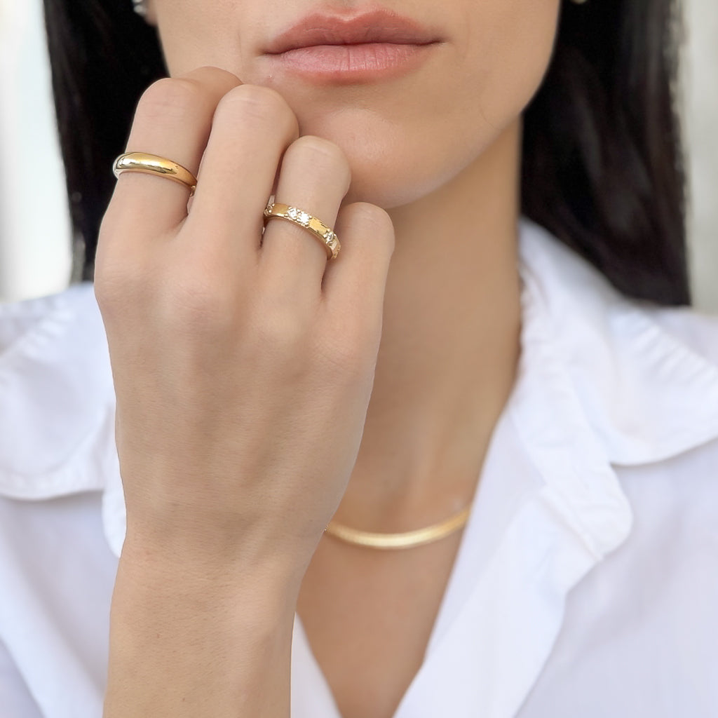 Francesca טבעת ציפוי זהב