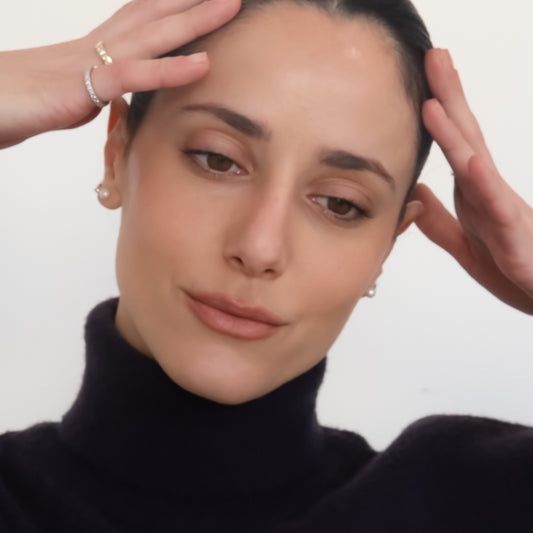 Violett עגילי פנינה ציפוי זהב