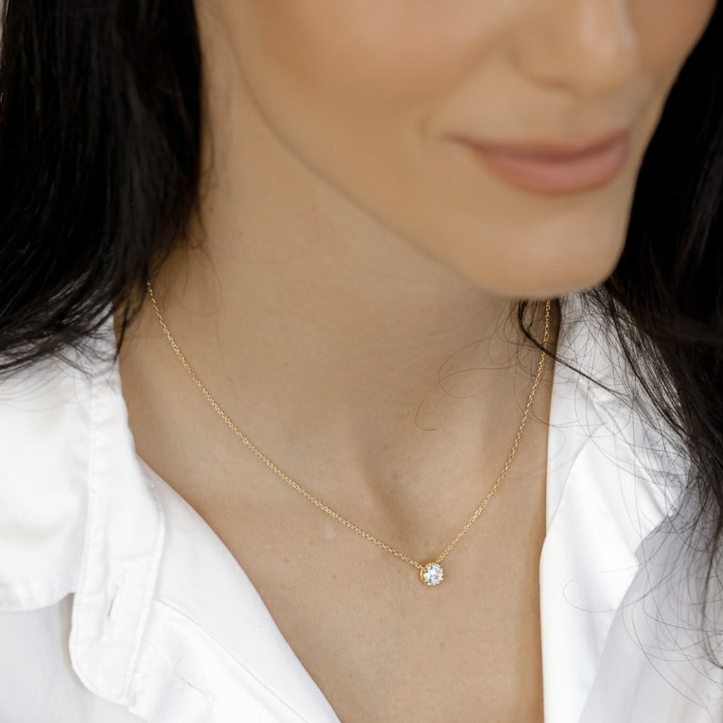 Elisabeth שרשרת סוליטר ציפוי זהב