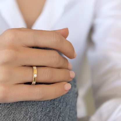 Francesca טבעת ציפוי זהב