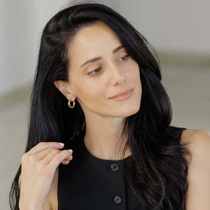 Sophia עגילי חישוק ציפוי זהב