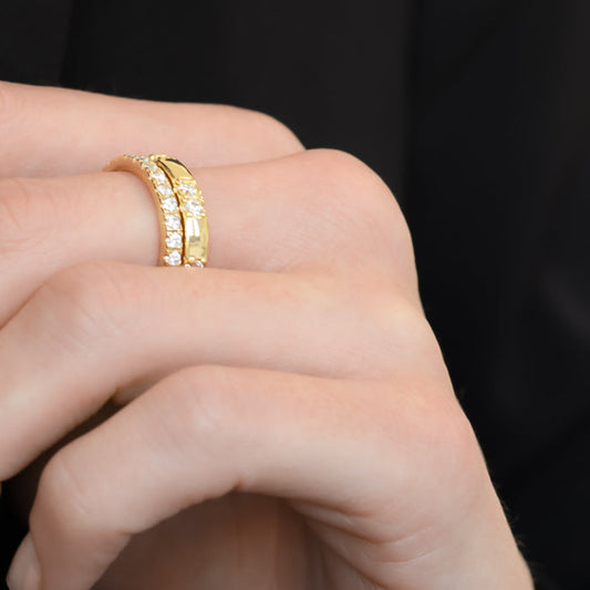 Charlotte טבעת ציפוי זהב