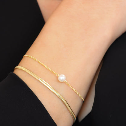 Violett צמיד פנינה ציפוי זהב