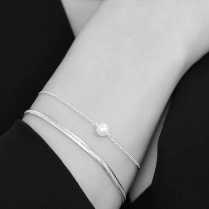 Violett צמיד פנינה כסף