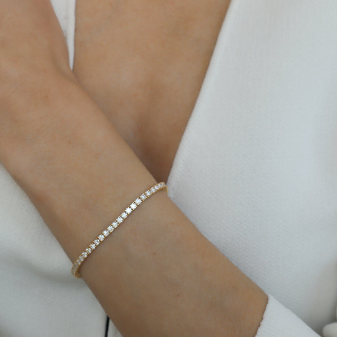 Charlotte צמיד טניס ציפוי זהב