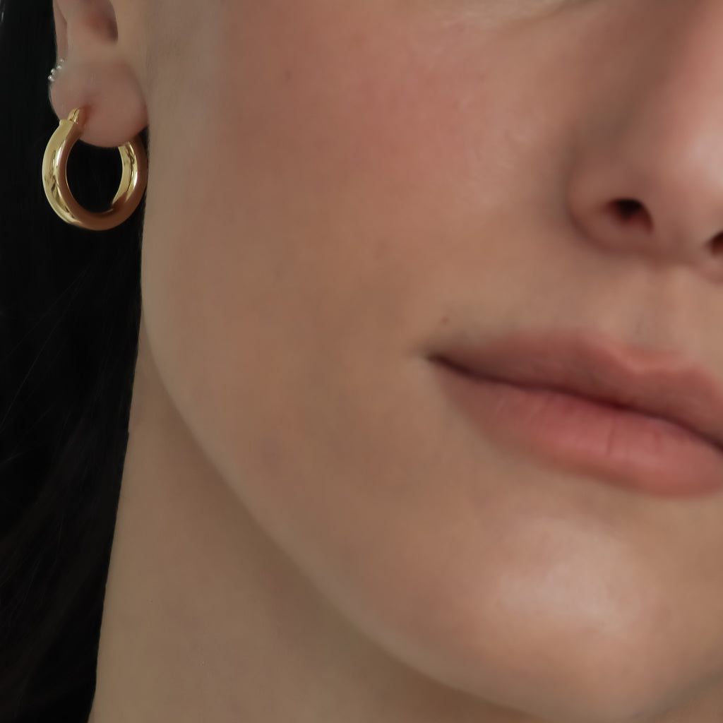 Sophia עגילי חישוק ציפוי זהב