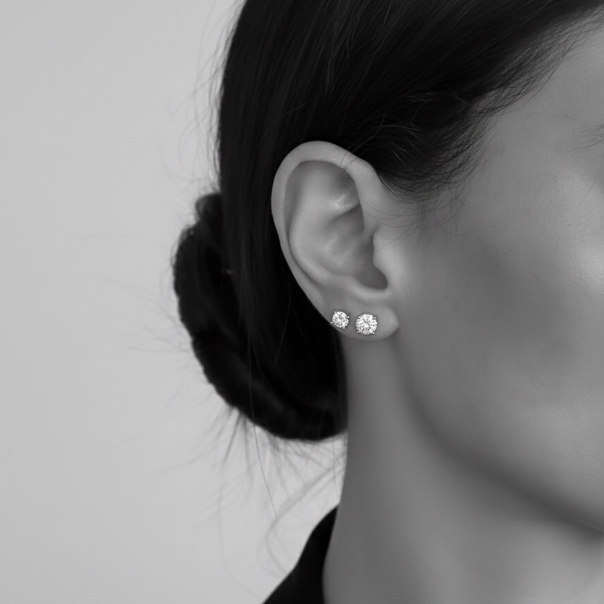 Elisabeth עגילי סוליטר כסף