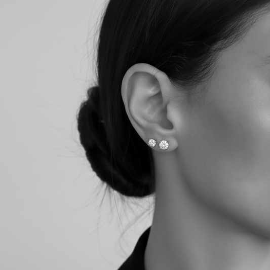 Elisabeth עגילי סוליטר ציפוי זהב