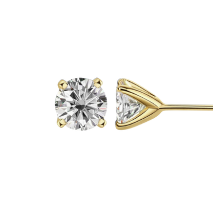 Elisabeth עגילי סוליטר ציפוי זהב