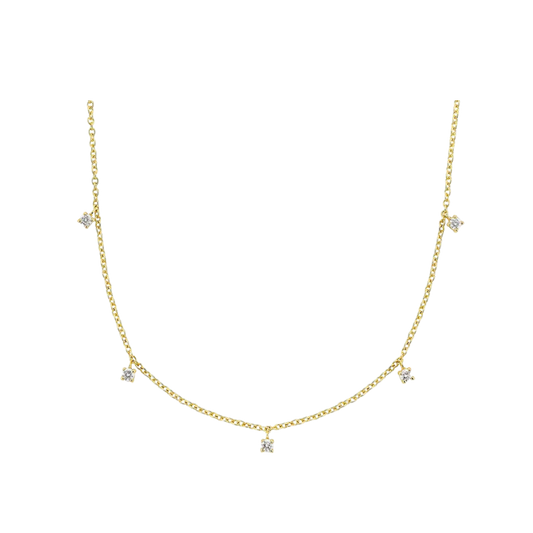 Claire שרשרת אבני מוסונייט ציפוי זהב