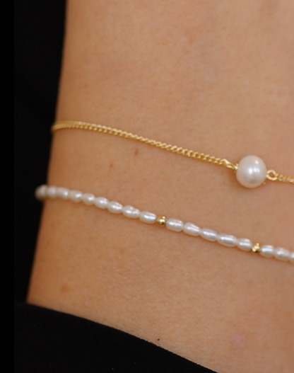 Violett צמיד פנינה ציפוי זהב