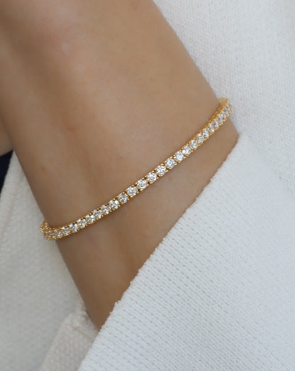 Charlotte צמיד טניס ציפוי זהב